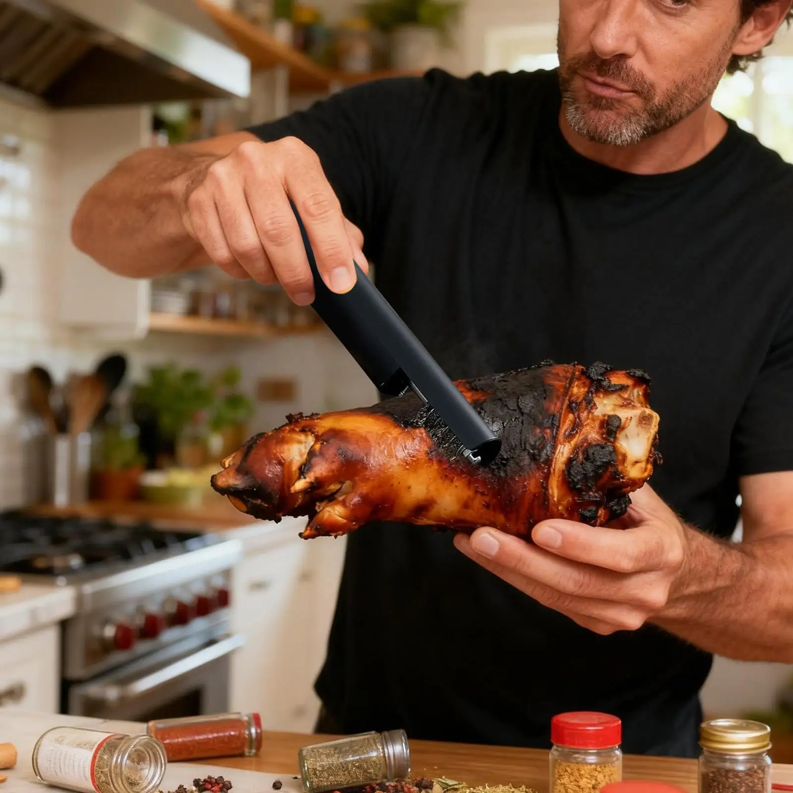 Removedor de pelo de cordero, limpiador antideslizante de carne cargada, cepillo de depilación de animales de vaca para cabras, aves de corral, cerdo, Camping, hornear, granja, hogar