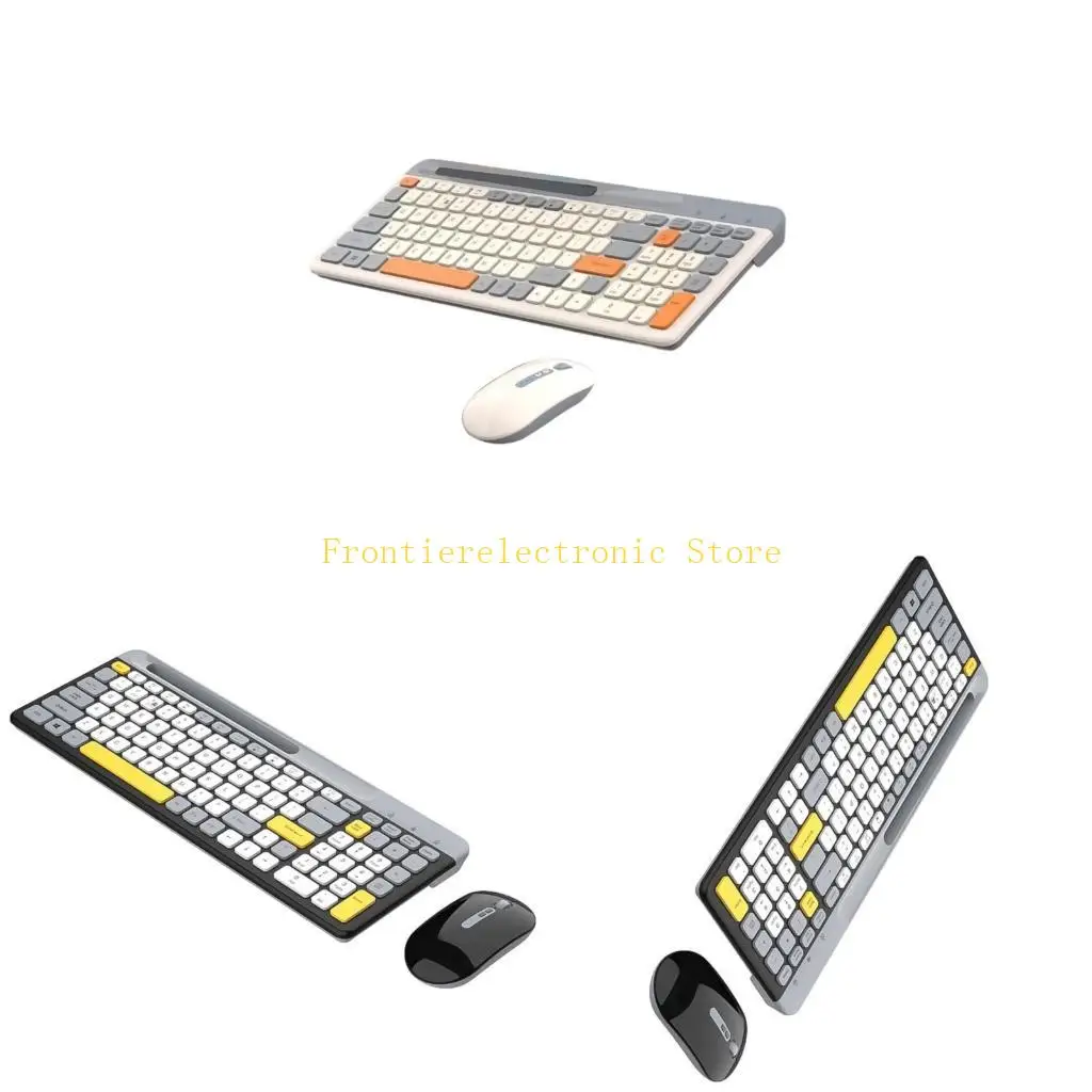 

G8DB Беспроводная клавишная клавиатура Перезаряжаемые двойные режимы Bluetooth-совместимые 5,0 /2,4G Клавиатура тишина 100 Кей