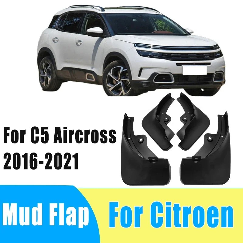 

4pcs Auto Tire Mudguard Waterproof Prevent Mud Splashing Car Mud Flap Fender Trim Accessory For Citroen C5 Aircross 2016-2021