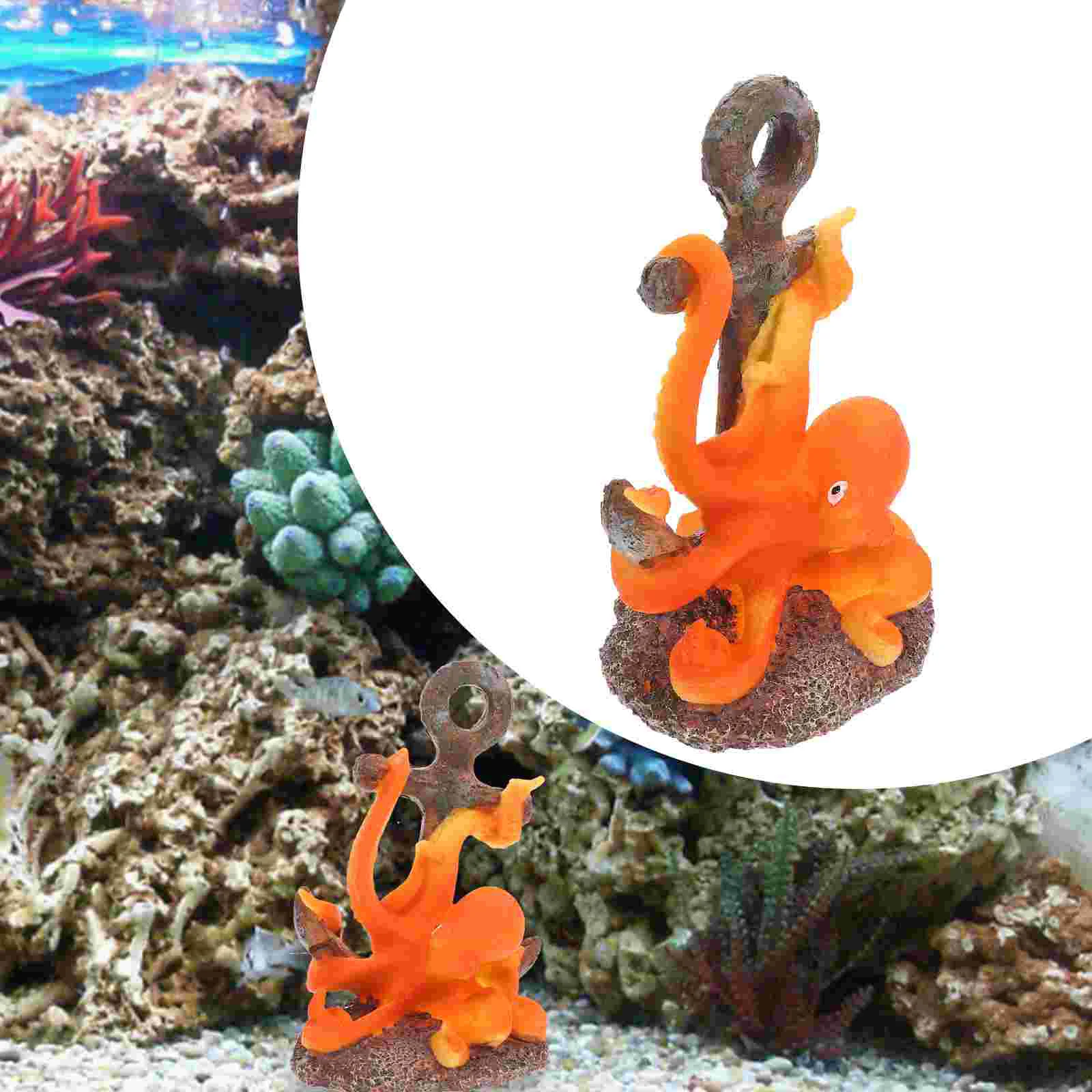 Fish Tank Interior Crafts Decor Octopus Figurine Wear-resistant Toy Desktop Sculpture Statue