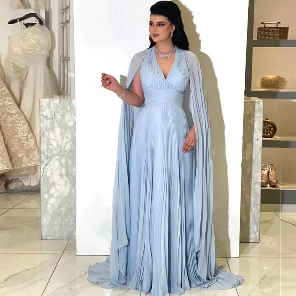 

Jiayigong Jersey Draped Valentine's Day A-line V-neck Bespoke Occasion Gown Long Dresses Saudi Arabia