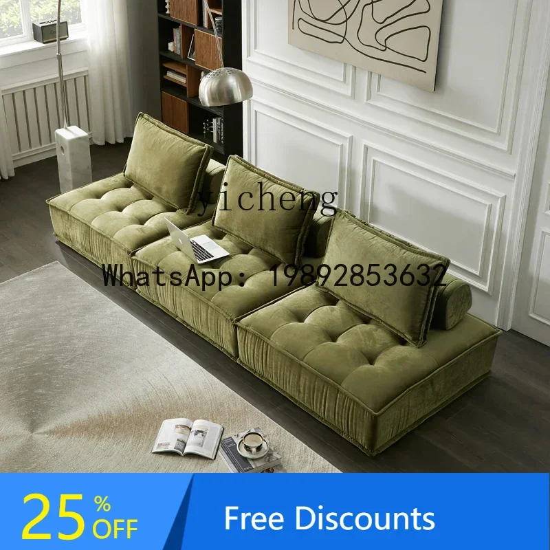 technology cloth sofa creative small apartment fabric combination living room leather lazy sofa