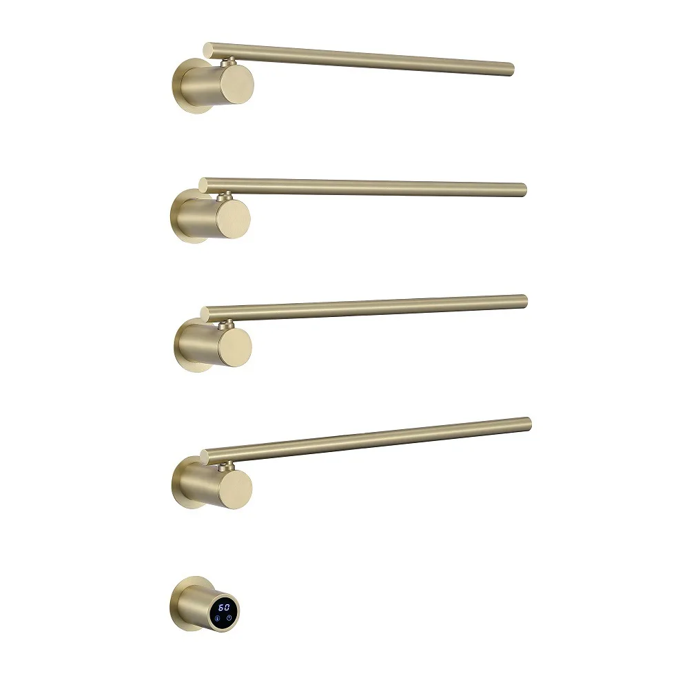 Wall‑Mounted Rose Gold Heated Towel Rail 304 Stainless Steel Smart WiFi Digital Timer IPX4 Waterproof Bathroom Electric Towel Wa