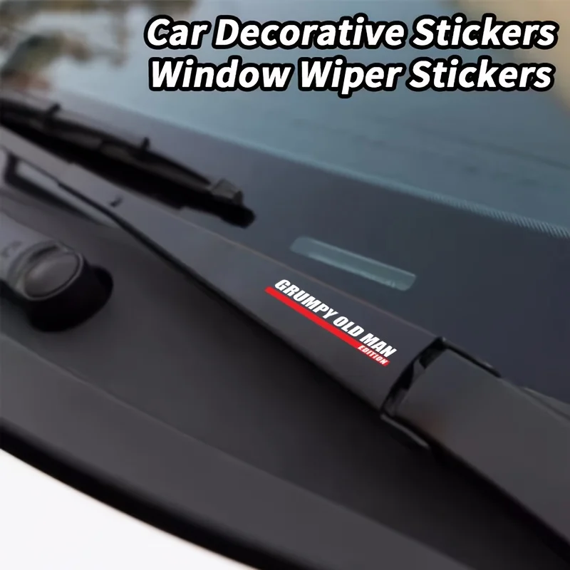 

1 Set Grumpy Old Man Edition Matte Vinyl Sticker Self-Adhesive Decal for Car Windshield Wiper & Body Scratch Protection