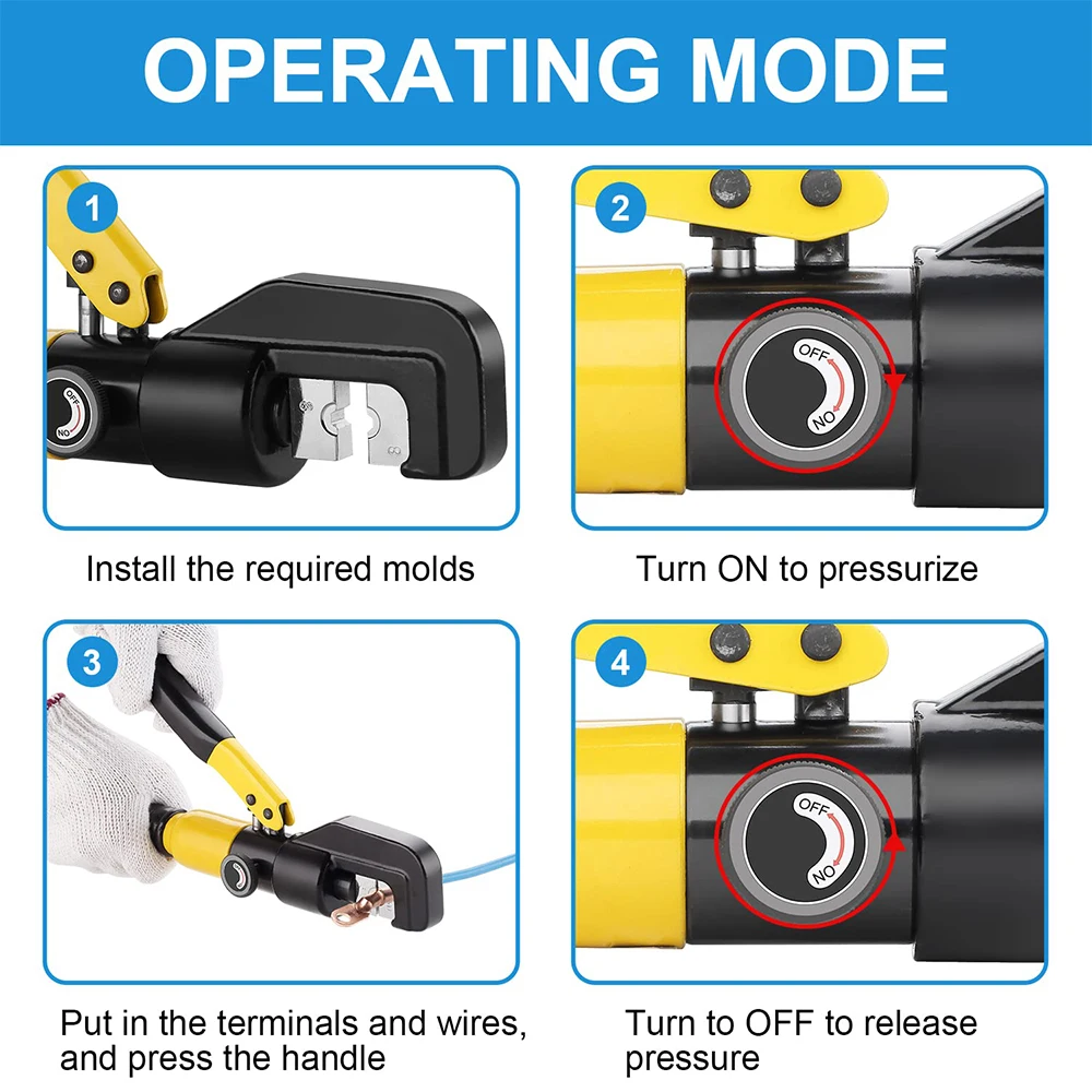 Podofo Hydraulic Crimping Tools YQK-70 Cable Lug Crimper Plier Hydraulic Compression Tool