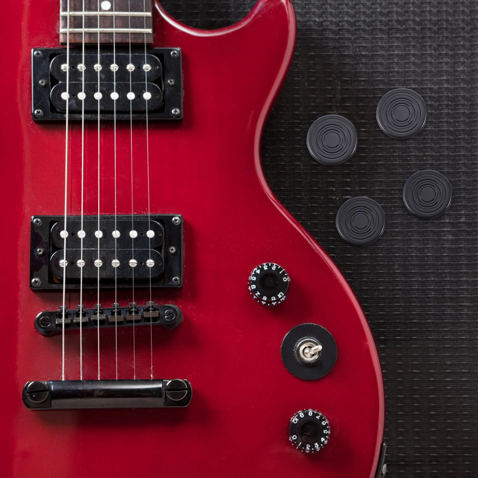 

6Pcs Practical Guitar Effect Footswitch Toppers Easy Install Protective Caps for Beginners and Pros Effect Footswitch Toppers