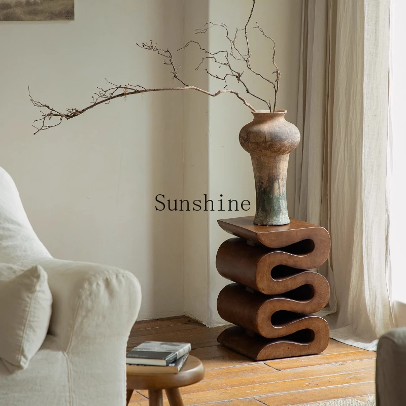

Whole wood creativity\ wabi-sabi retro style design living room sofa side bed and breakfast ornament rack