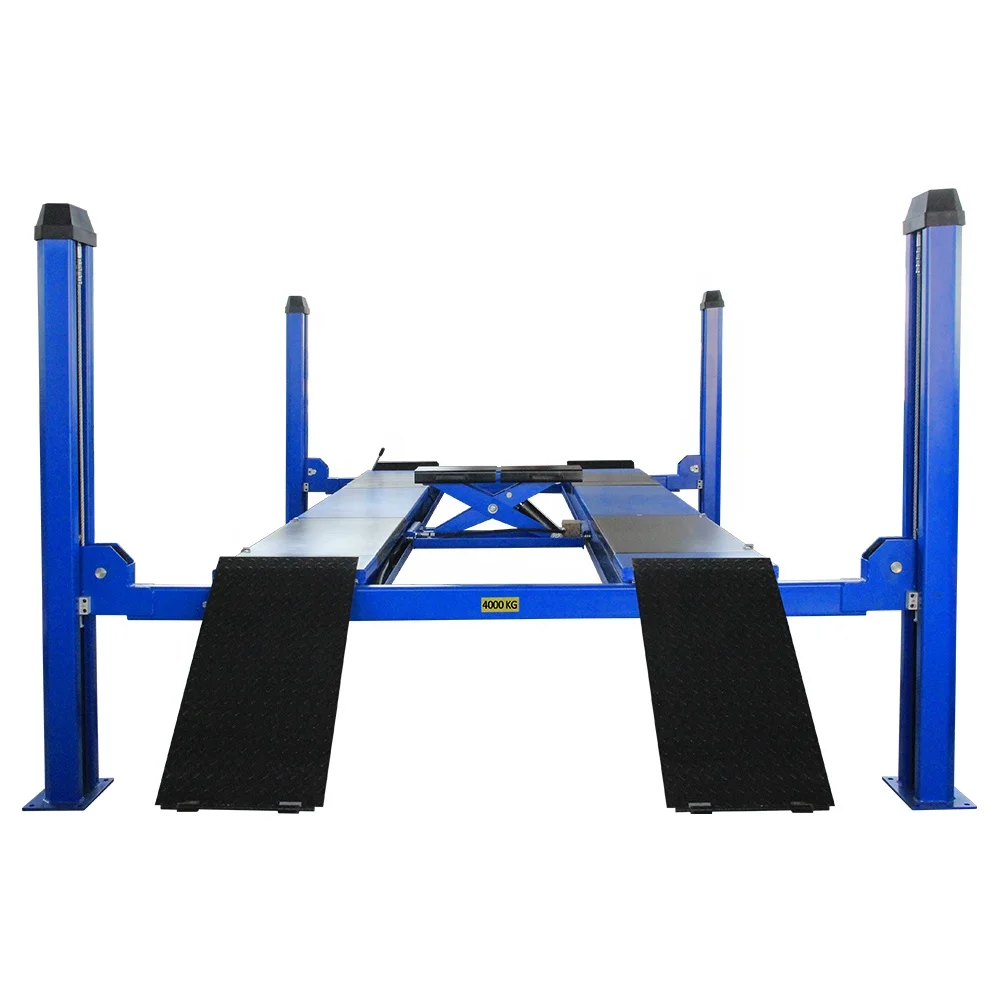 4 Tons 8820 Lbs Hydraulic Four Post Car Lift / Lifter With Rolling Jack
