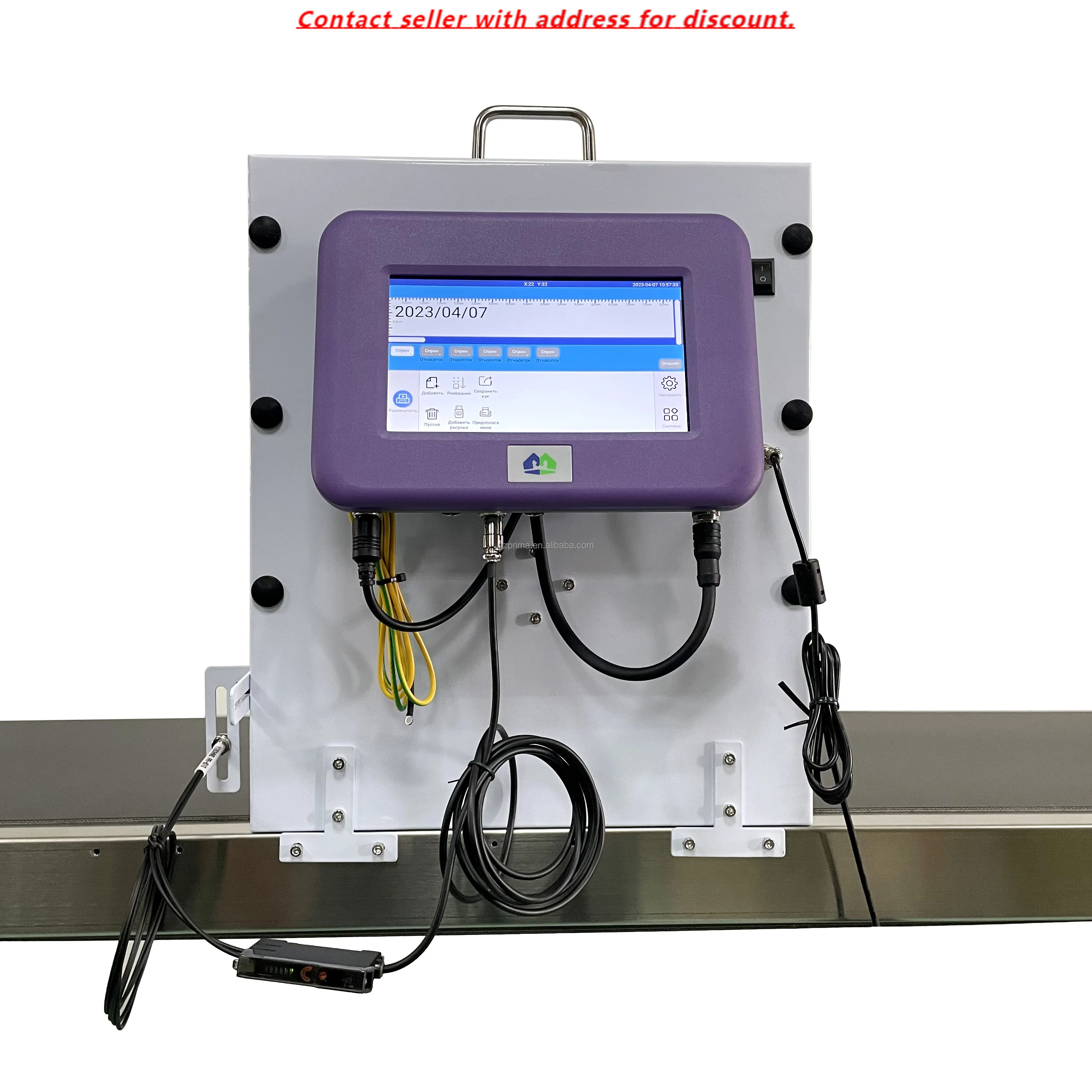 

High-Speed Six Printhead 12.7mm Tij Inkjet Printer Printing Text Date Logo Qr Code Variable Data Global Language