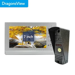 Dragonsview 7 Inch Video Door Phone Monitor Intercom Kit Gate Unlock  Video Intercom System For Home Wired Color LCD Doorbell