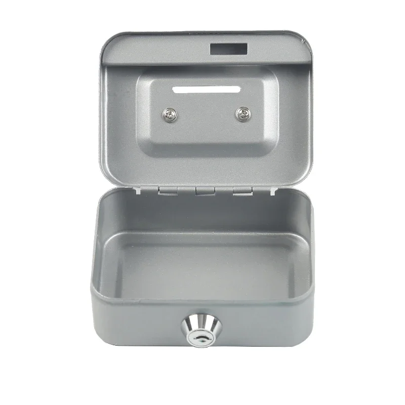 صندوق نقود جديد قابل للقفل مع مفتاح، مصنوع من المعدن، صندوق تخزين للأطفال بغطاء قابل للقفل، حجم صغير، مريح لإدارة النقود #6