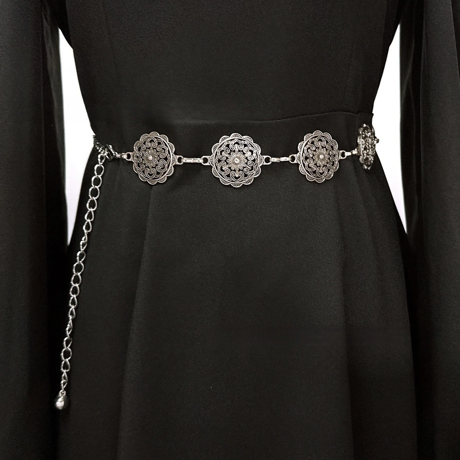 Piece retro engraved metal waist chain women's trend hottie versatile jeans skirt clothing accessories trouser chain clothing