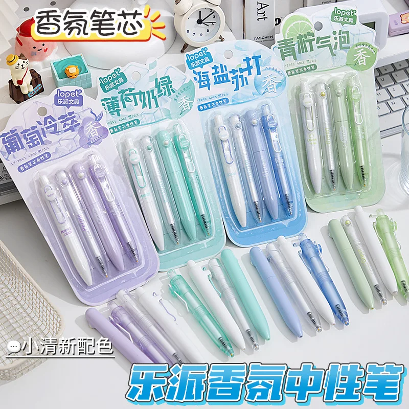 

Lopet 4pcs Mini Pocket Fruity Aroma Gel Pen,0.5mm ST Tip Black Quick-Dry Ink Smooth Writing Student Exam Office Stationery ﻿