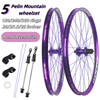 RUJIXU Purple hub Purple Spokes Mountain Bike Wheelset 26 27.5 29 Inch Aluminium Alloy Rim Mountain Bike Disc Brake Wheels