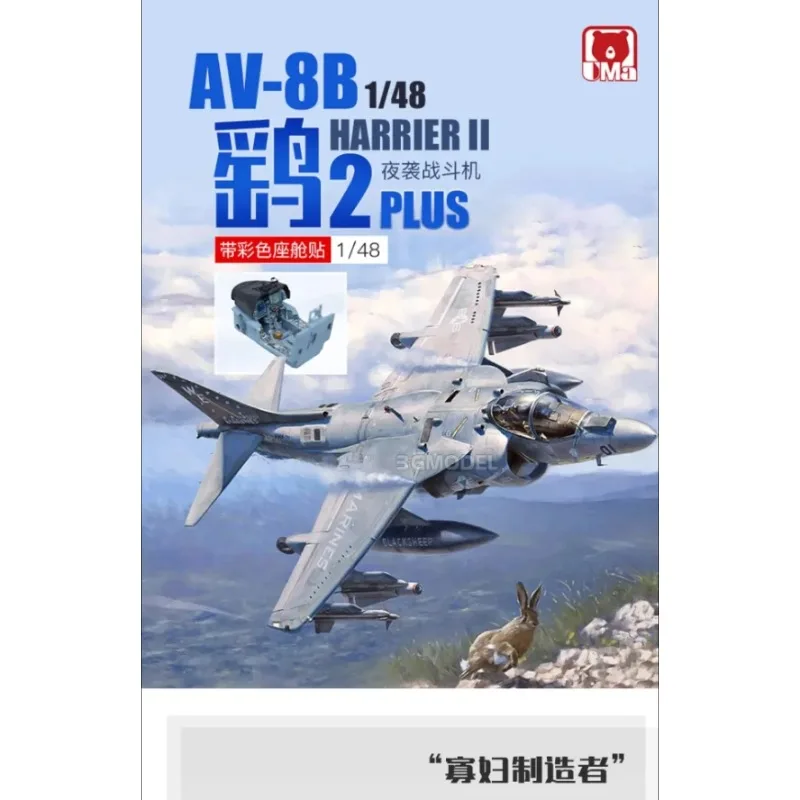 

American AV-8B Harrier II PLUS Attack UMa-D1001 DIY Toy Collection 1/48 Assembled Aircraft Model Kit-Beta