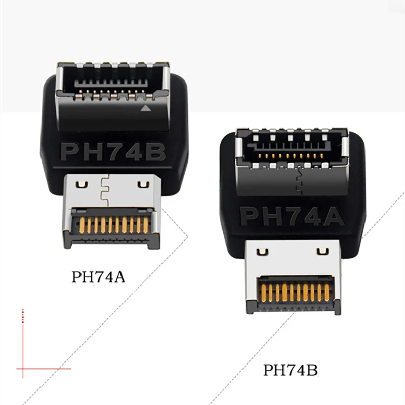 

USB3.1 Type E Connector 90 Degree Angled Elbow Type C Converter Cable Splitter Computer Motherboard Front Panel USB Adapter