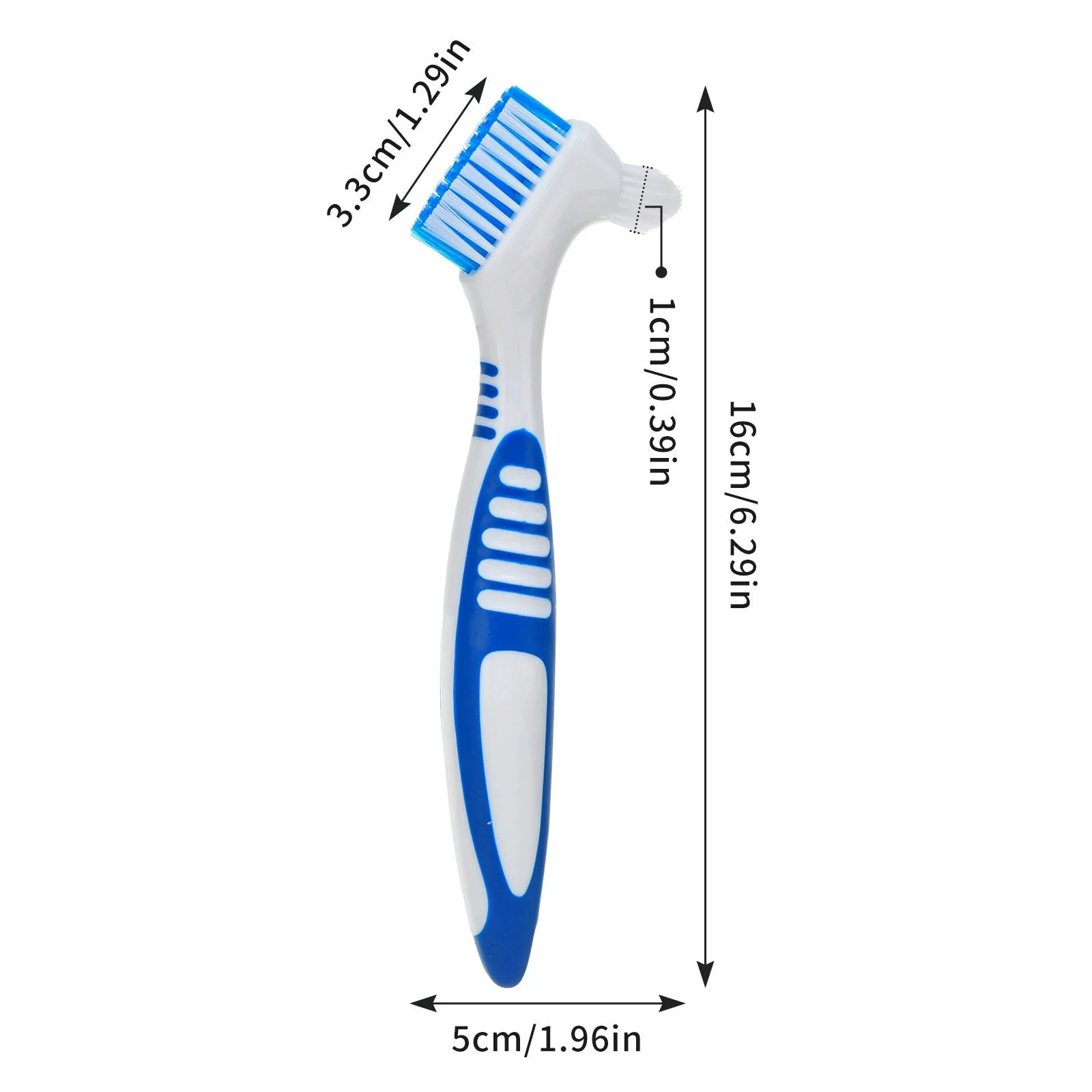 4/24-teiliges Prothesenbürsten-Set für künstliche Zähne, doppelseitige Prothesenreinigungsbürsten mit weichen Borsten und ergonomischem Anti-Rutsch-Griff – Detail 7