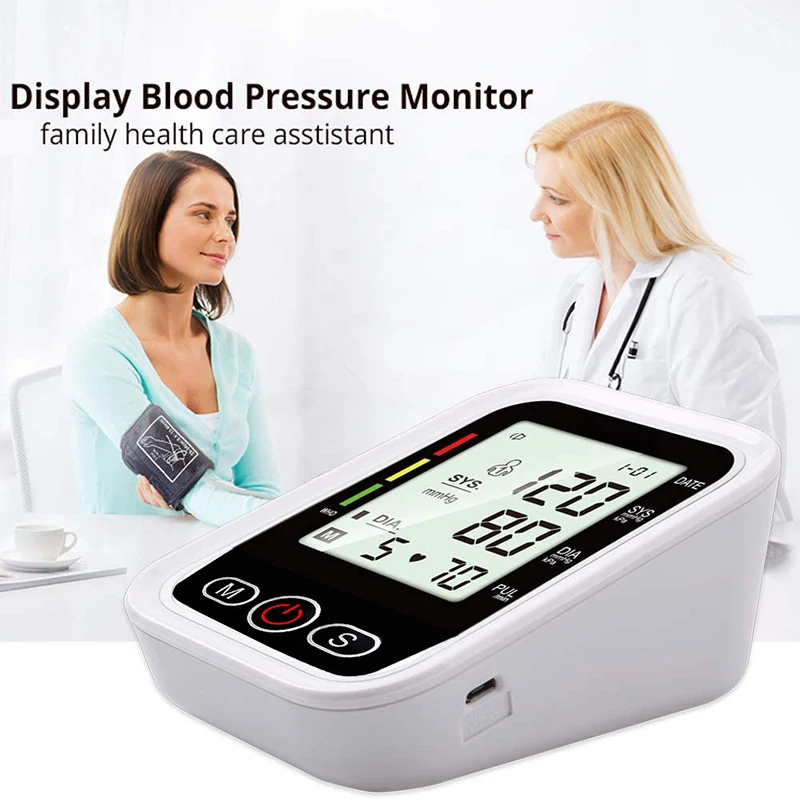 Arm Blood Pressure Monitor Pressure Sensor Monitor BP Equipment Automatic Tonometer Digital Tensiometer LED Display Arm Cuff