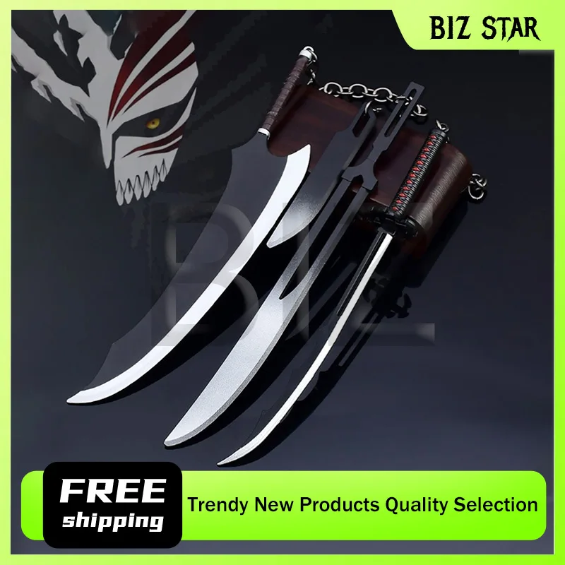 18 センチメートル/7.09 インチブリーチアニメ周辺黒崎一護ムーンスレイナイフスカイロック刀剣金属工芸品装飾コレクション