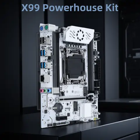 QIYIDA X99 Motherboard Set Kit LGA2011-3 Xeon E5 2680 V4 DDR4 16GB(2x8gb) PC4 SATA PCI16x3.0 NVME M.2 Gaming Computer