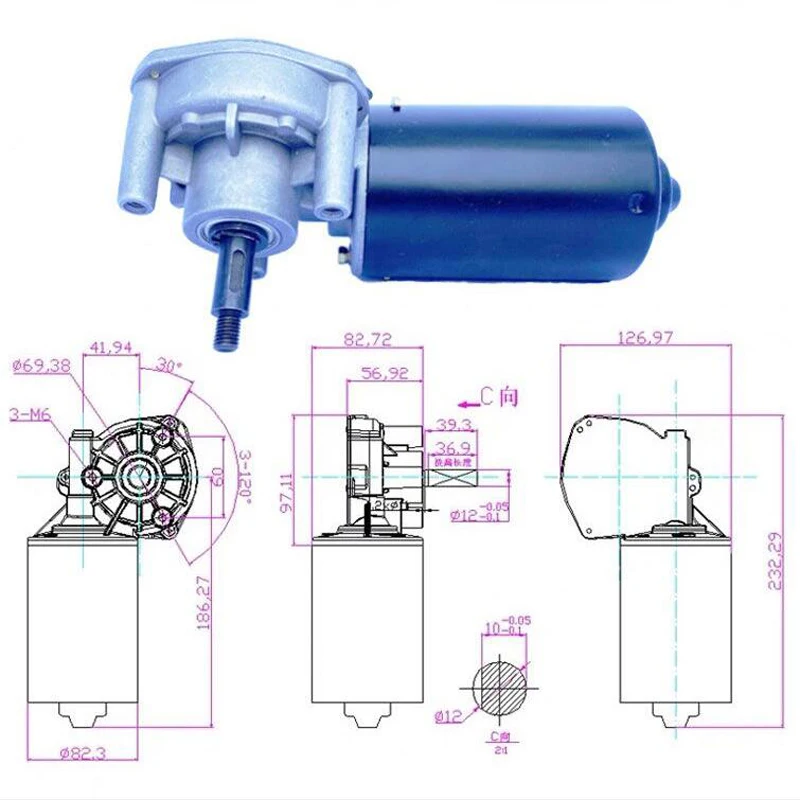 มอเตอร์เกียร์เทอร์โบ 80W 24V DC แรงบิดสูงความเร็วต่ํา ​ ​ มอเตอร์เกียร์แบบปรับได้กําลังสูง CW/CCW