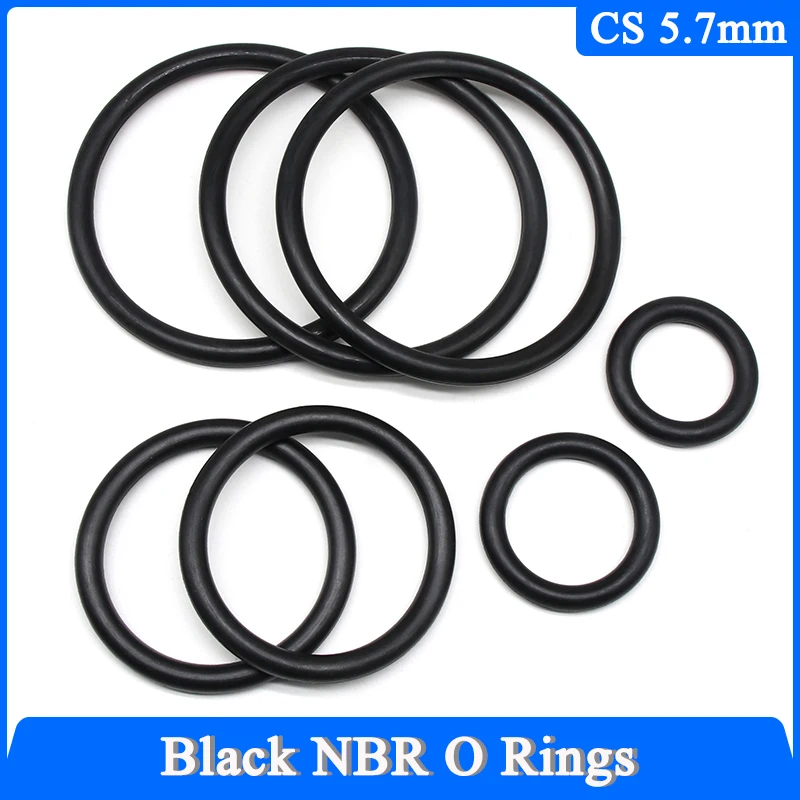 

5/10Pcs NBR O Rings Sealing Gasket Black CS5.7mm OD30~300mm Nitrile Butadiene Rubber O-Type Corrosion Oil Resist Sealing Gaskets