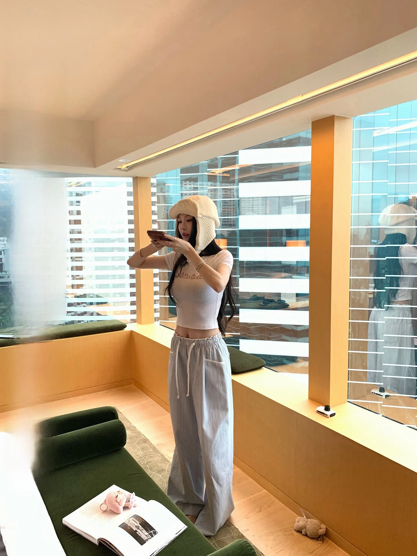 

Брюки Fbblimit в корейском стиле, синие, в белую полоску, прямого кроя, повседневные, с эластичным поясом на шнурке, широкие брюки, подходят для прогулок по городу