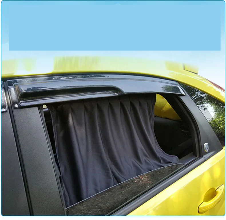 Length 70cm High 48cm 2pcs/set Elastic Car Side Window Sunshade Curtains Auto Windows Curtain Sun Visor Blinds Cover Carstyling