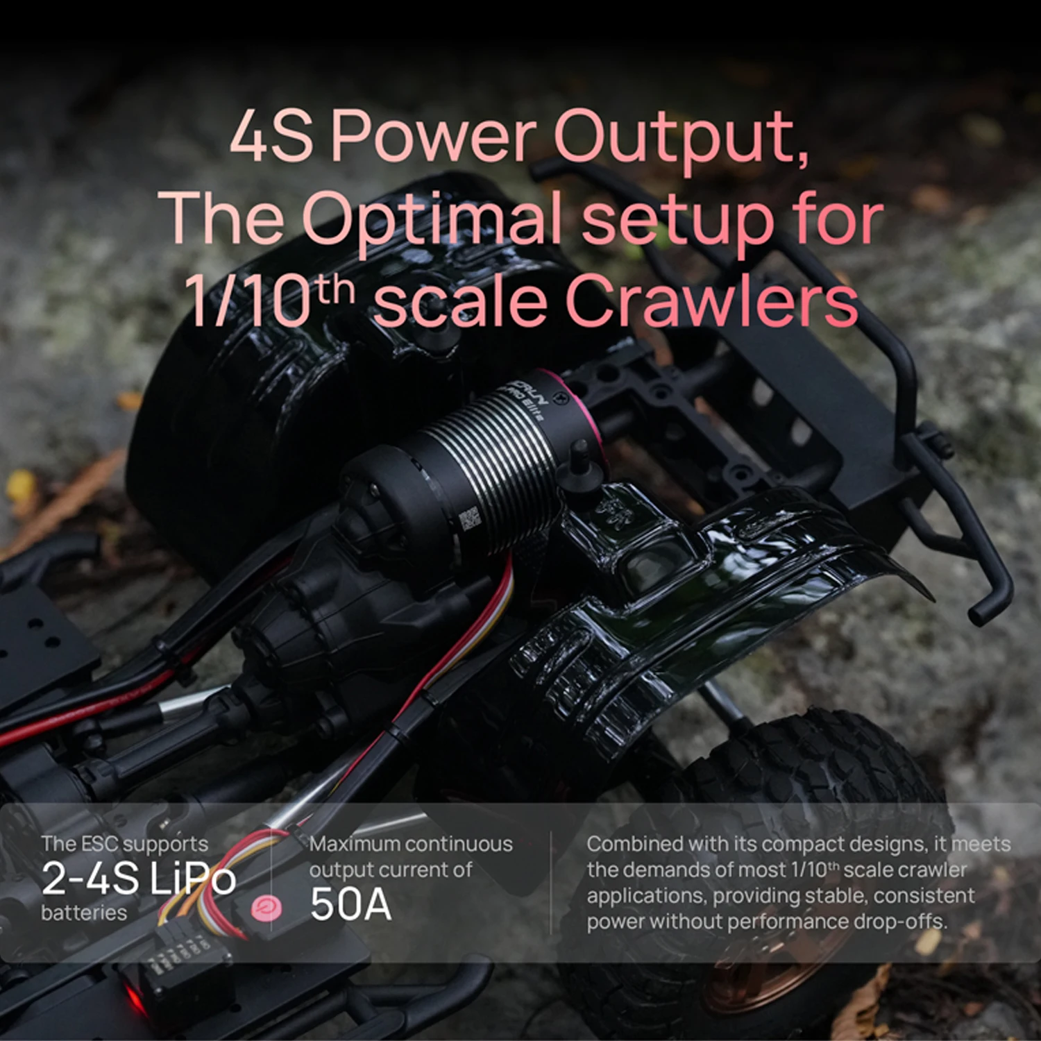 محرك HOBBYWING RC المستشعر بدون فرش Pro-Elite 540 2300KV مقاوم للماء 2-4S لترقية سيارات تسلق الزاحف 1:10 #4