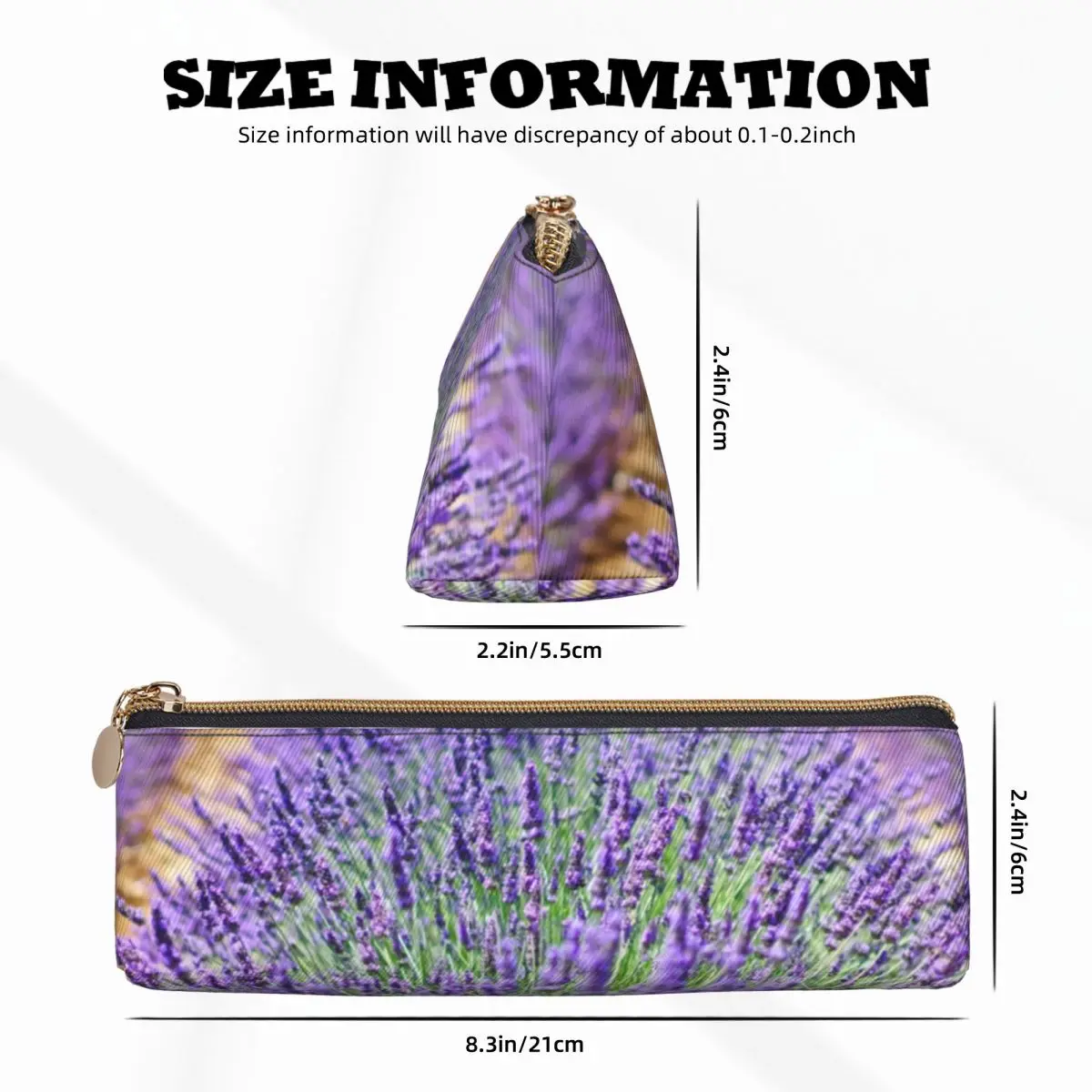 Пенал с рисунком в виде цветов, лаванды