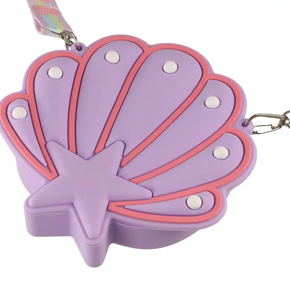 Water-proof Silicone Shell Bags Soft Lightweight Seashell Crossbody Pouch Adjustable Strap Children Gift Shell Coin Purse Travel