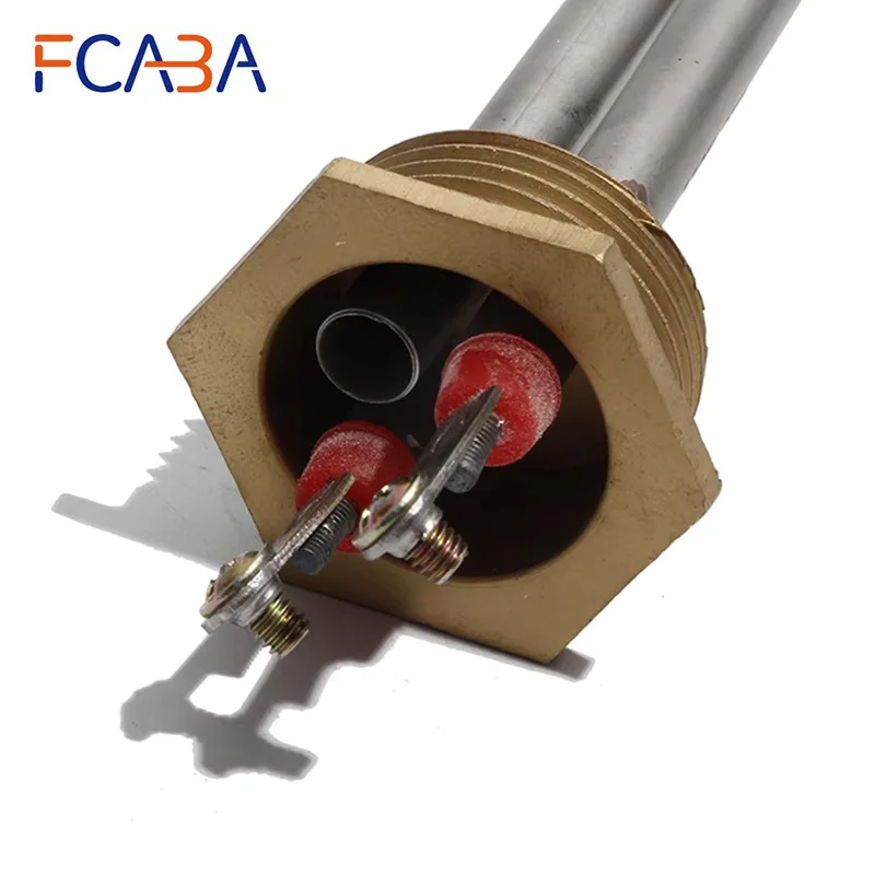 1 Inch BSP/DN25 Copper Thread Solar Water Heater Element 110V/220V/380V Electric Heating Tube with Probe Hole 1KW/2KW/3KW/4KW