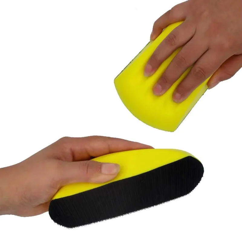 Almohadillas de lijado de respaldo de bloque de lijado Manual, discos de lijado de papel de lija para trabajo de madera, bucle de gancho de pulido Manual, 6 pulgadas