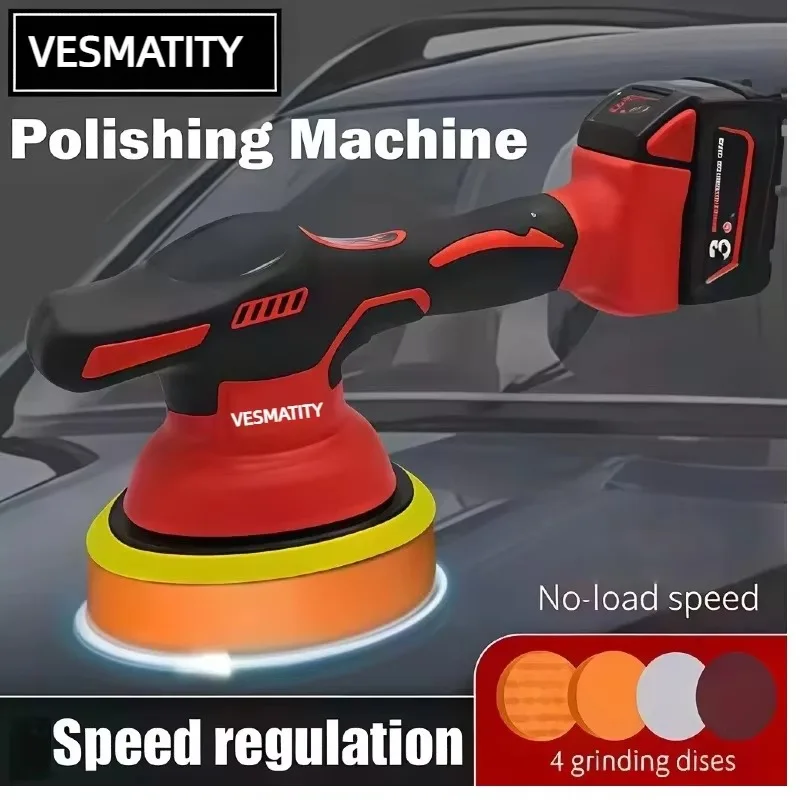 Electric Polisher Cordless Digital Display Polisher Auto Car Waxing Machine Disc Sand Grinder Fit Milwaukee Battery
