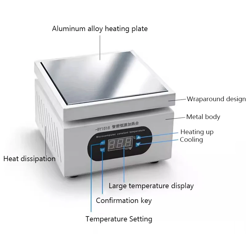 150*150mm Heating Station Digital Preheating Platform Electronic Hot Plate Maintenance Heating Station for PCB LCD Screen Repair