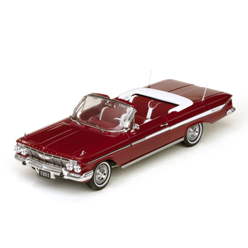 Sunstar 1:18 Scale 1961 Impala Convertible Red 3406 Simulation Alloy Car Model Static Display Collectible Toy GiftSouvenir