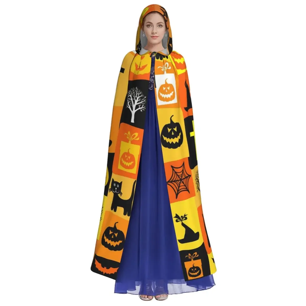 Customization Halloween Hooded Cloak Pumpkins Bats Ghost Aldult Cape Funny Costume Party Accessory