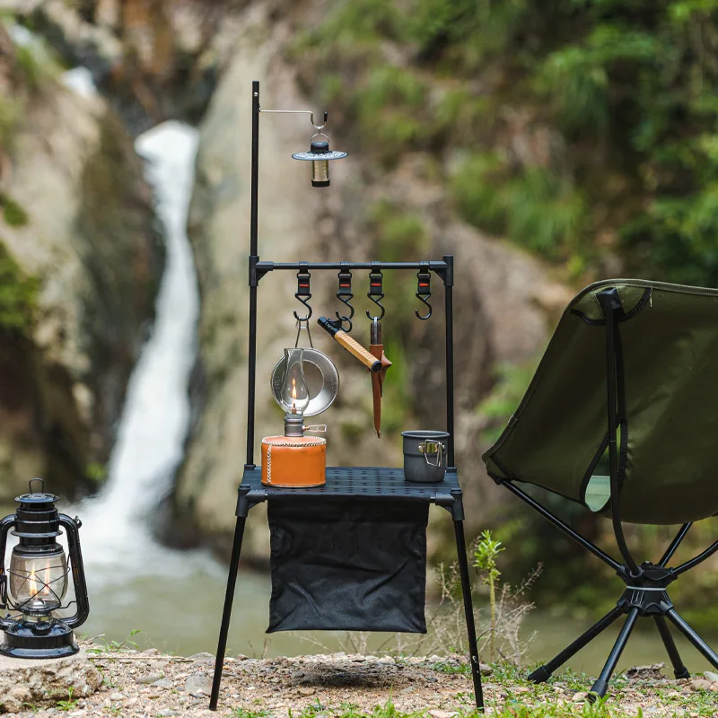 Outdoor Patio Table Collapsible Balcony Table Portable Compact Foldable Ultralight Backpacking Beach Camp Table