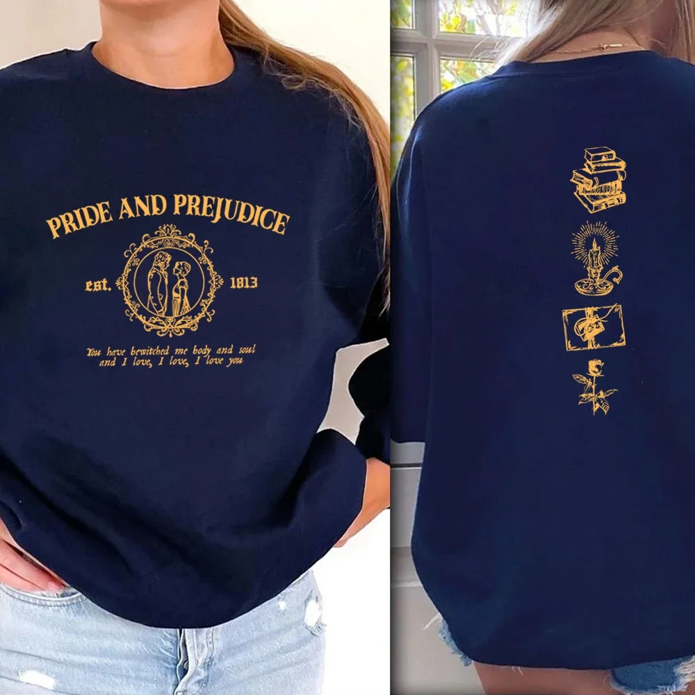 الجمالية جين أوستن البلوز فخر وتحامل يقتبس البلوز الروايات الرومانسية هدية قمصان كتاب عاشق ملابس الشارع الشهير غير رسمية #6