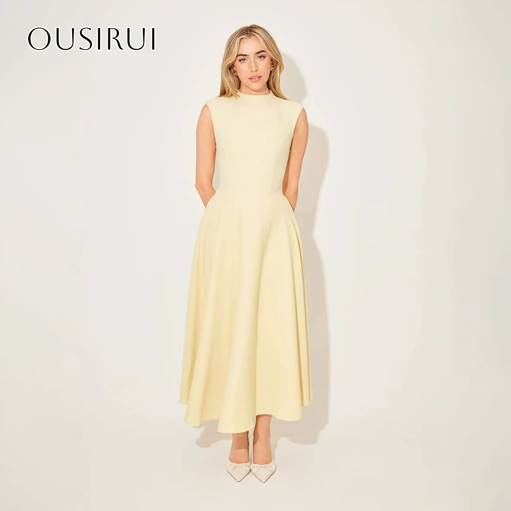 

Short A-line Satin Cocktail Dresses Tea Length Ruched Sleeveless Customized платье на выпускной