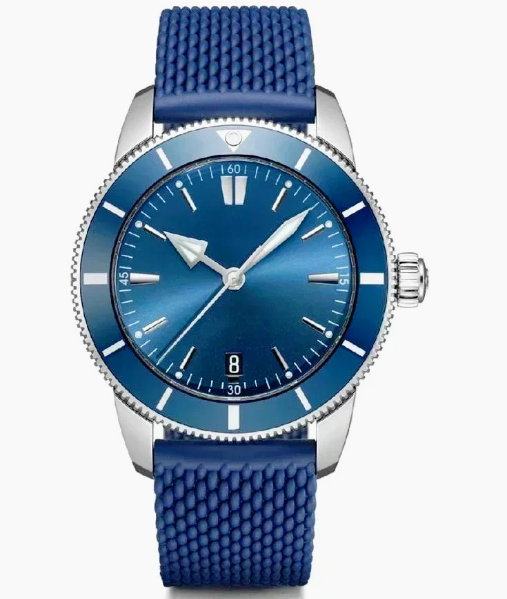 46MM heren automatisch mechanisch horloge 904L roestvrij staal SuperOceanes roségoud zwart blauw rubberen keramiek polshorloge