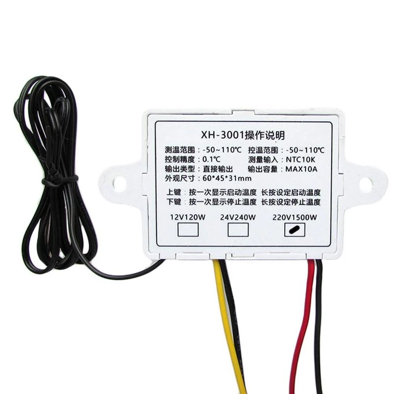 E06B 220V LED Digital Temperature Controller 10A Thermostat Control Switch Probe New
