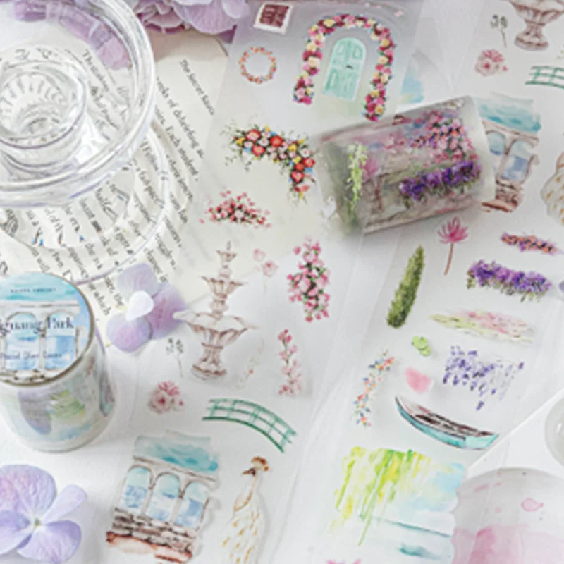Mr. Paper's Scenery Cutting PET Tape 1 Roll Rural Girl Sunset Field Masking Tape Handbook Home Decoration Gift for Friends