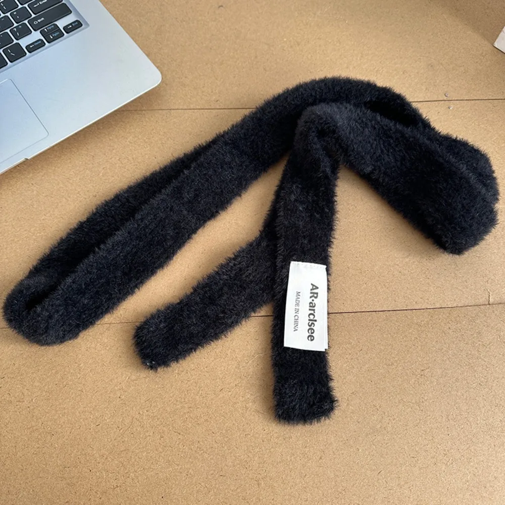 

All-match Solid Color Wool Shawl Y2K Harajuku Knitted Scarf Ribbon Dressing Decoration Long Narrow Scarves Ladies