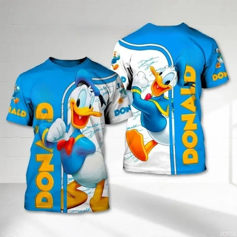 

Summer Trend Cartoon Donald Duck T-shirt 3D Printed Casual Round Neck Men's and Women's Short Sleeves