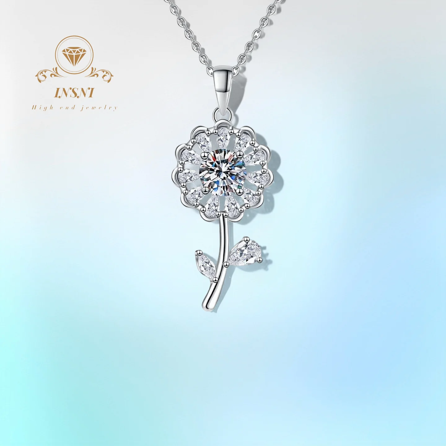 

Ожерелье из муассанита 1 карат, цвет D, серия «Зимняя цепочка «Подсолнух», серебро 925 пробы, элитные ювелирные изделия, сертифицированные, уютные и шикарные подарки для женщин