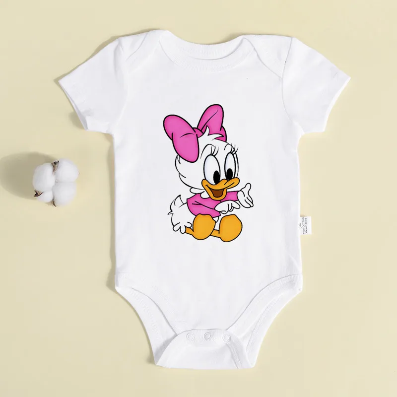 Cute Baby Mickey Minnie Mouse Newborn Boy Baby Girls Clothes 100% Cotton Bodysuit Twin Short Sleeve Onesie Playsuit