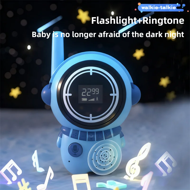أطفال لاسلكي تخاطب مغير الصوت مصباح يدوي ونغمة رنين اتصال واضح التفاعل بين الوالدين والطفل قابلة للشحن الاتصال الداخلي للأطفال