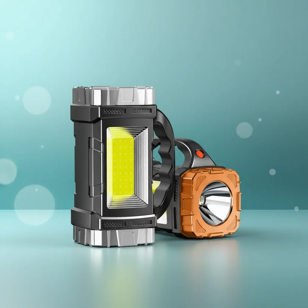 Powerful LED LED Flashlight USB Rechargeable IP44 Waterproof Camping Torch Solar Rechargeable COB Technology Camping Lantern