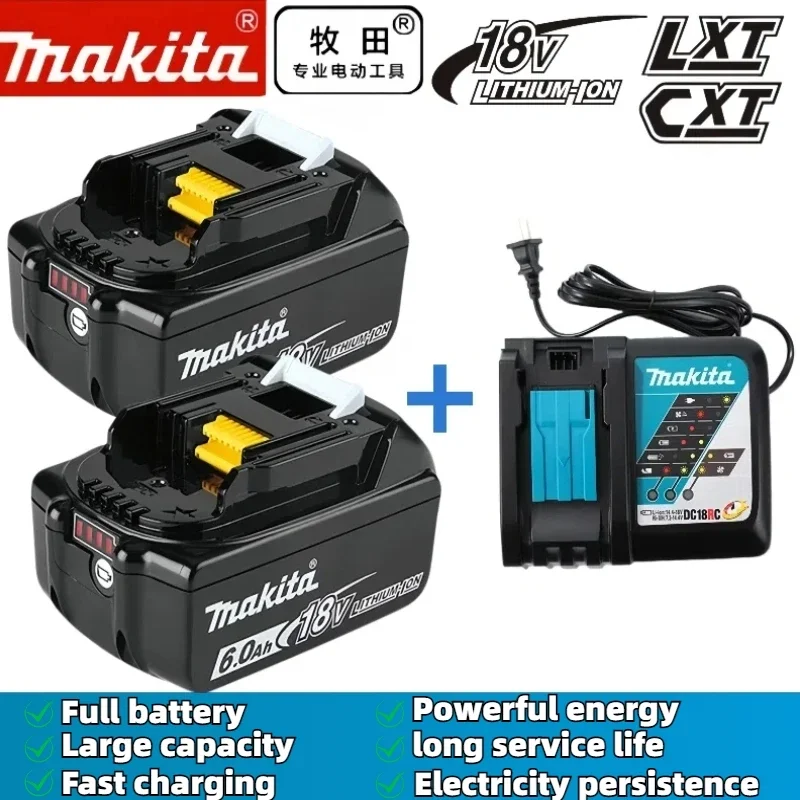 

2024 NEW Original Makita 18V 6.0/5.0/3.0Ah Li-Ion Battery For Makita BL1830 BL1815 BL1860 BL1840 Replacement Power Tool Battery